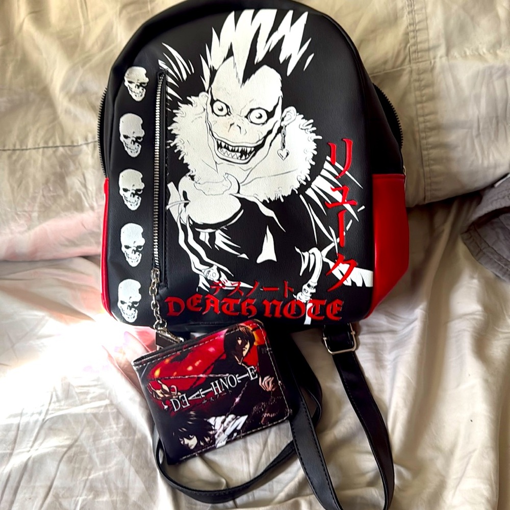 Bioworld death note backpack and matching wallet
